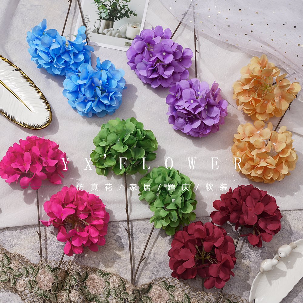 New simulation 72 pieces of hydrangea home decoration wedding floral wedding layout simulation hydrangea