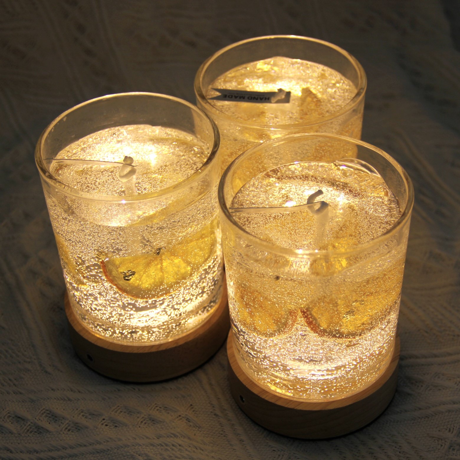Wholesale Ins Style Dry Flower glittery Jelly Gel Wax Scented Gel Candles for home Decoration