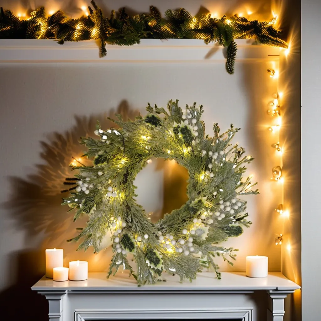 Dried flower plant garlands for home decoration customized flower garlands with lights for the front door