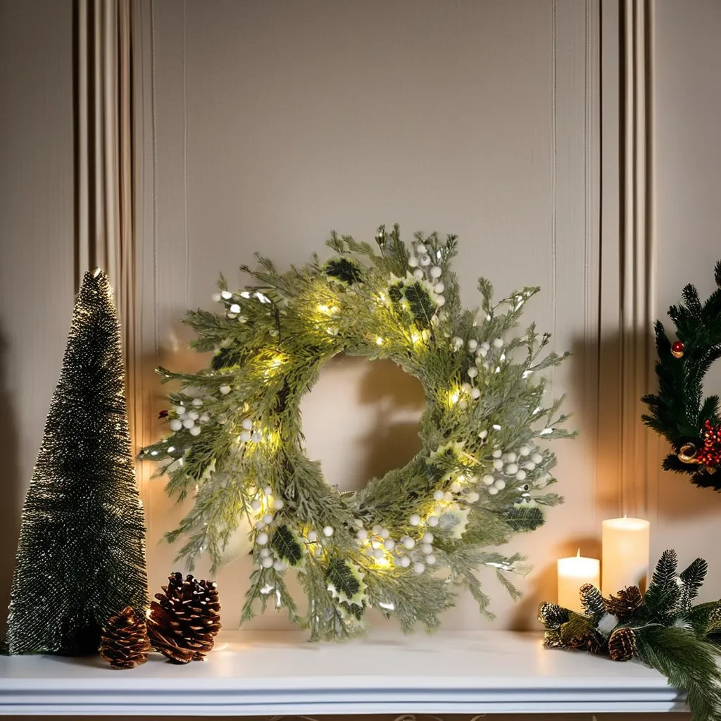Dried flower plant garlands for home decoration customized flower garlands with lights for the front door