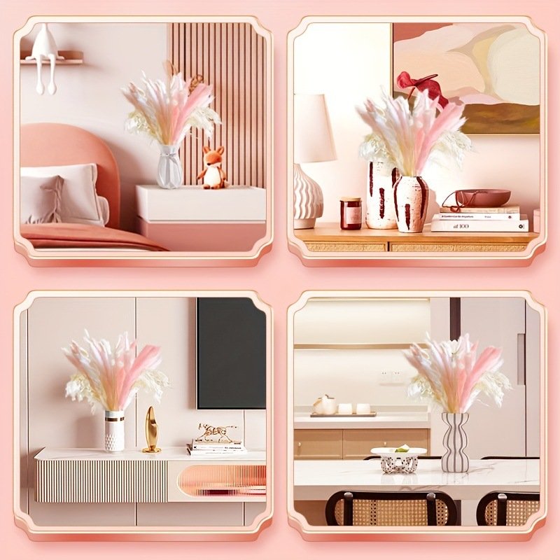 Hot Selling Wholesale 40pcs Pink Carton Box Day Faux 43cm Pampas Simulated Feathers Grass Decoration Artificial Pam