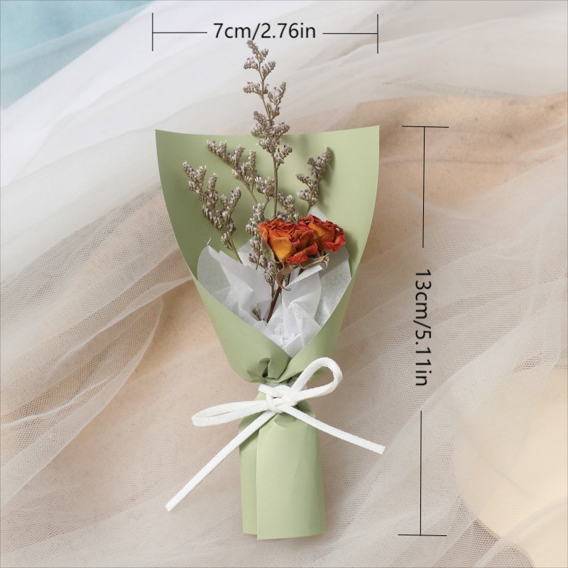Dried Flowers Bouquet Women's Day Eternal Flower with Hand Gift Bouquet Mothers Valentine's Day Artificial Flowers