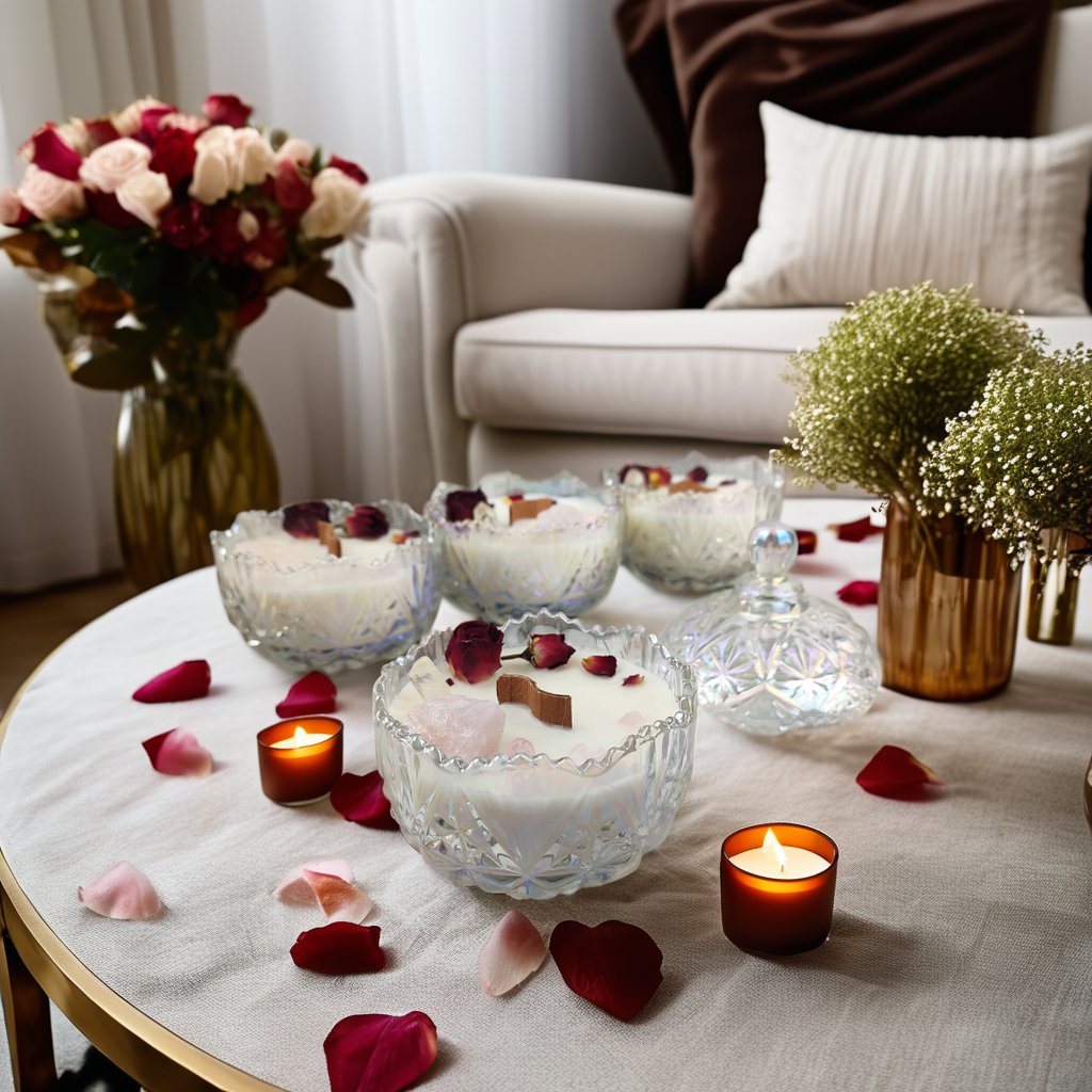 Hot Selling Dried Flower Soy Candles Chakra Scented Candles in Electroplated Glass with lid for Weddings Christmas