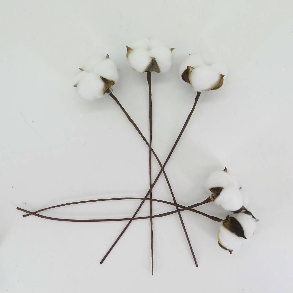 SYART Natural red berries cotton branches ball plant stem dried flowers