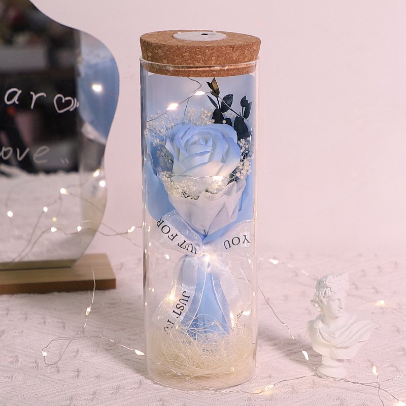 Soap flower sunflower & dried flower bouquet in glass dome manufacturer wholesale for Mother's Day gift