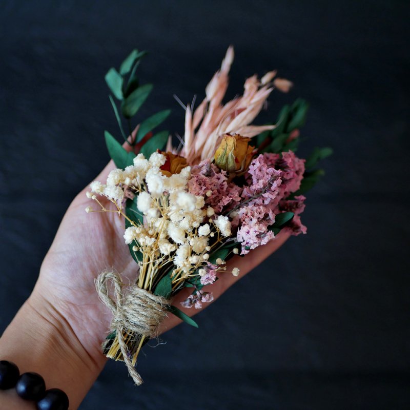 Dry Flower Mini Bouquet Dried Flowers Grooms Boutonniere Boho Decor Wrist Corsage Wedding Flowers Wedding Mini Bridal Bouquet