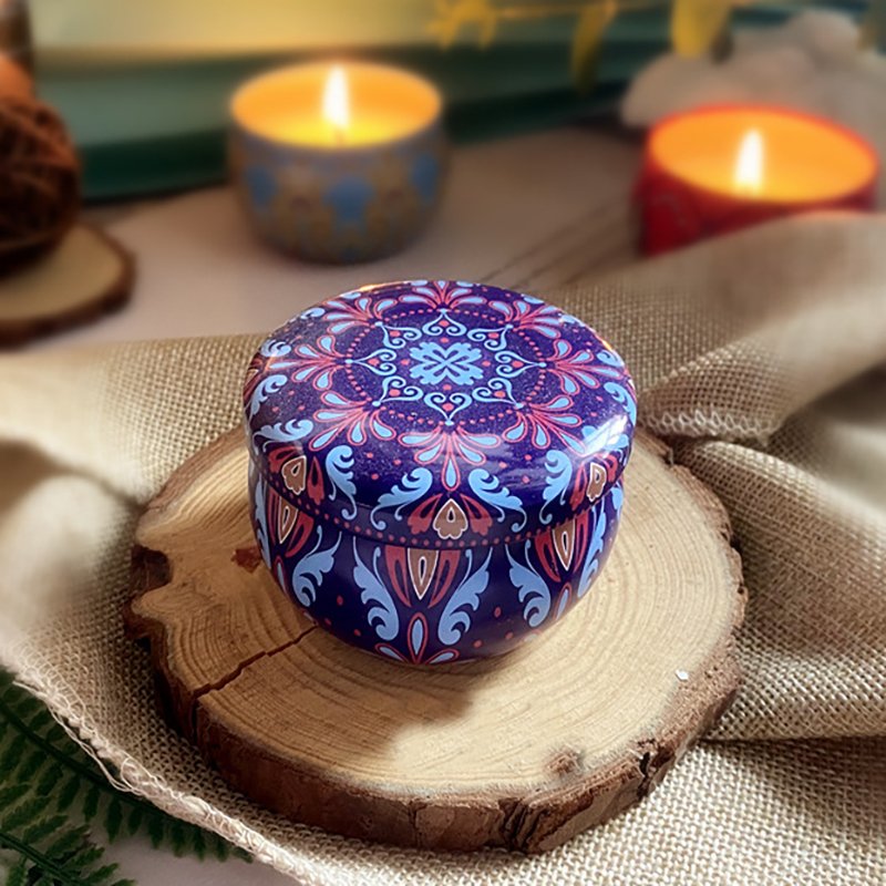 Personalized Private Label Candle Tin Can Luxury Design Dried Flower Aromatic Soy Wax Scented Candles With Lid