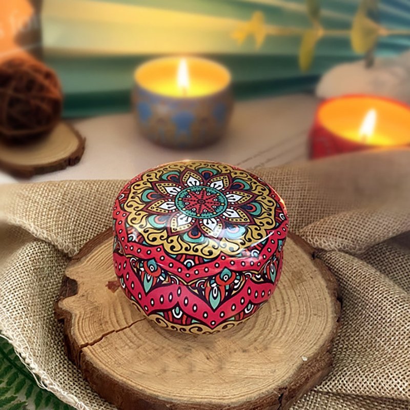 Personalized Private Label Candle Tin Can Luxury Design Dried Flower Aromatic Soy Wax Scented Candles With Lid