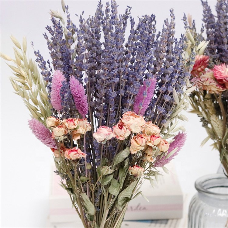 Wholesale Natural Dried Flower Bouquet Preserved Dry Lavender Bulk Flower Bouquet For Wedding Home Decoration