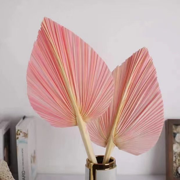 Dried flower palm leaf bleach Macron color eternal dried flower wedding scene floral decoration