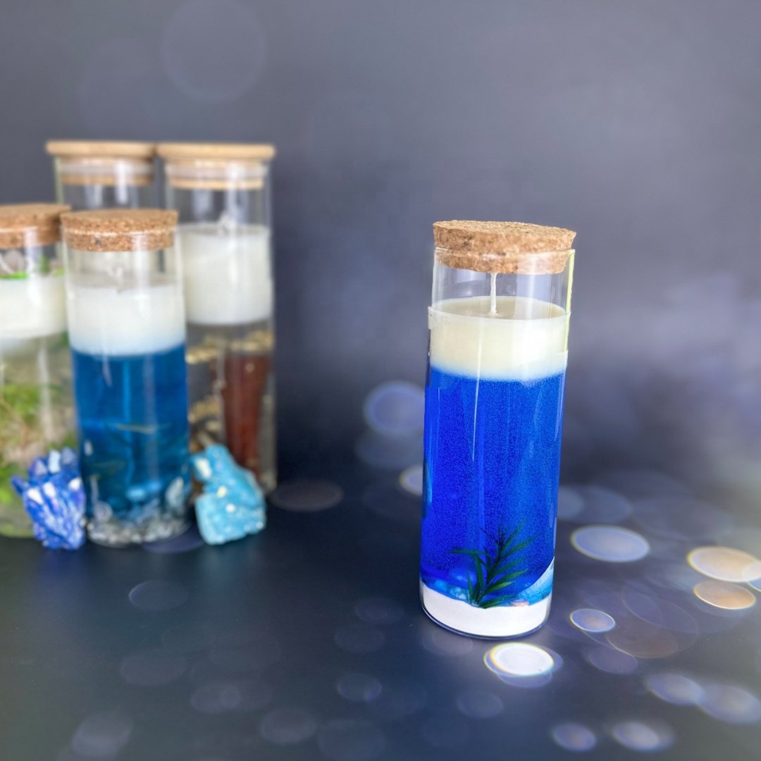 Custom home decor Fragrance candle Tall glass Jelly scented candle in gift set