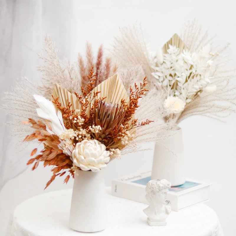 A-037 Wholesome Natural Dry Pampas Grass Boho Home Decor Palm Leaf Fan Dried Flowers Bouquet for Christmas and Easter