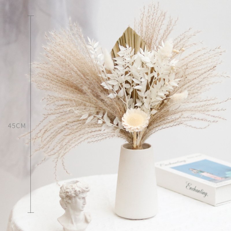 A-037 Wholesome Natural Dry Pampas Grass Boho Home Decor Palm Leaf Fan Dried Flowers Bouquet for Christmas and Easter
