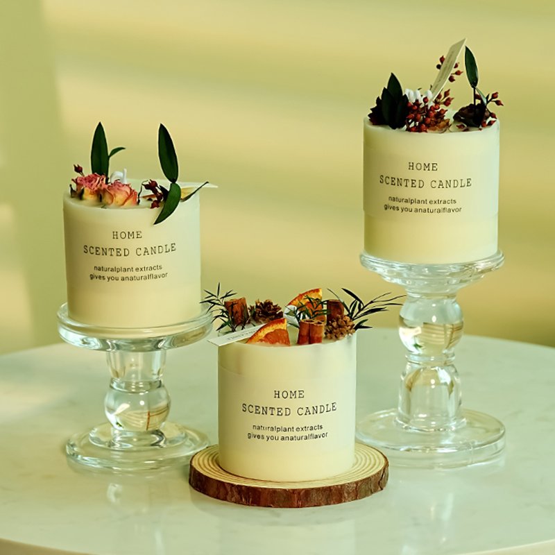 Hot Sale Luxury Soy Wax Scented Candle With Dried Flowers Aromatherapy Scented Soy Wax Candles With Gift Box Set wholesale