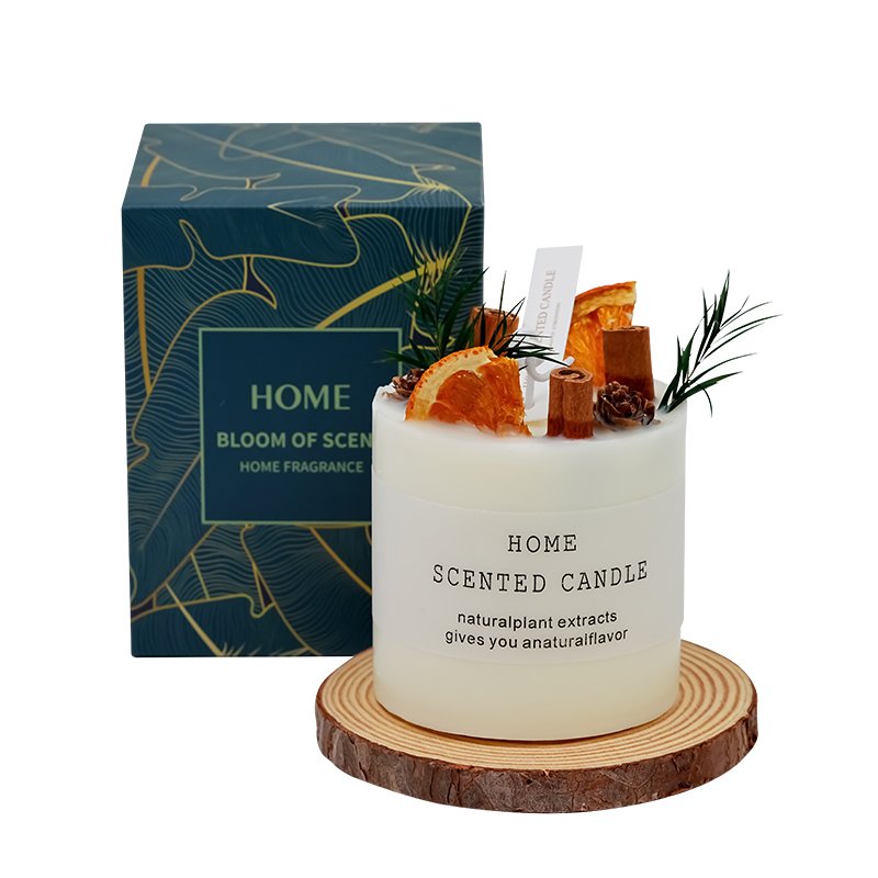 Hot Sale Luxury Soy Wax Scented Candle With Dried Flowers Aromatherapy Scented Soy Wax Candles With Gift Box Set wholesale