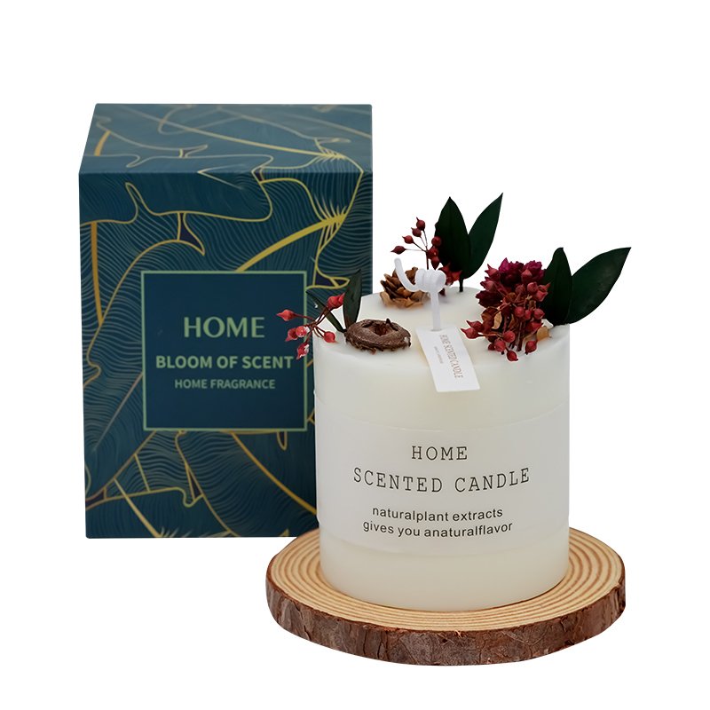 Hot Sale Luxury Soy Wax Scented Candle With Dried Flowers Aromatherapy Scented Soy Wax Candles With Gift Box Set wholesale