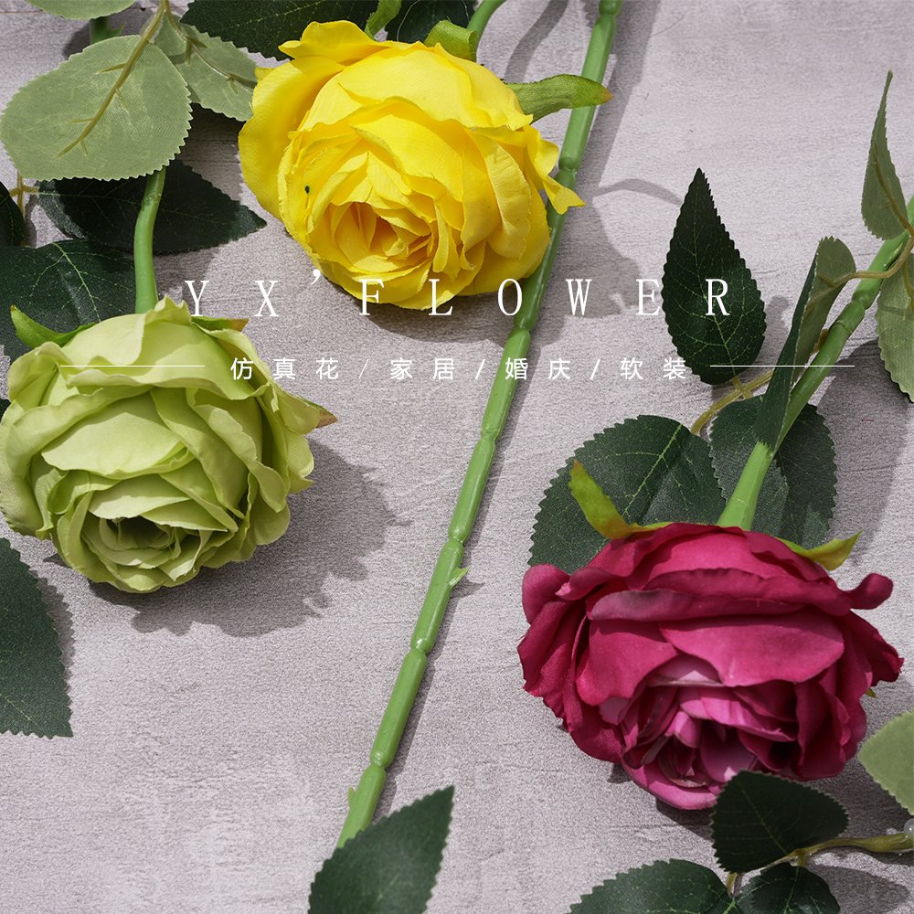 Single dream rose factory direct silk flower wedding home decoration decoration silk flower simulation decoration flower
