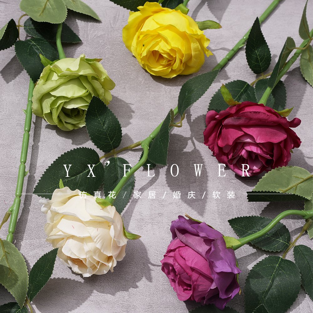 Single dream rose factory direct silk flower wedding home decoration decoration silk flower simulation decoration flower