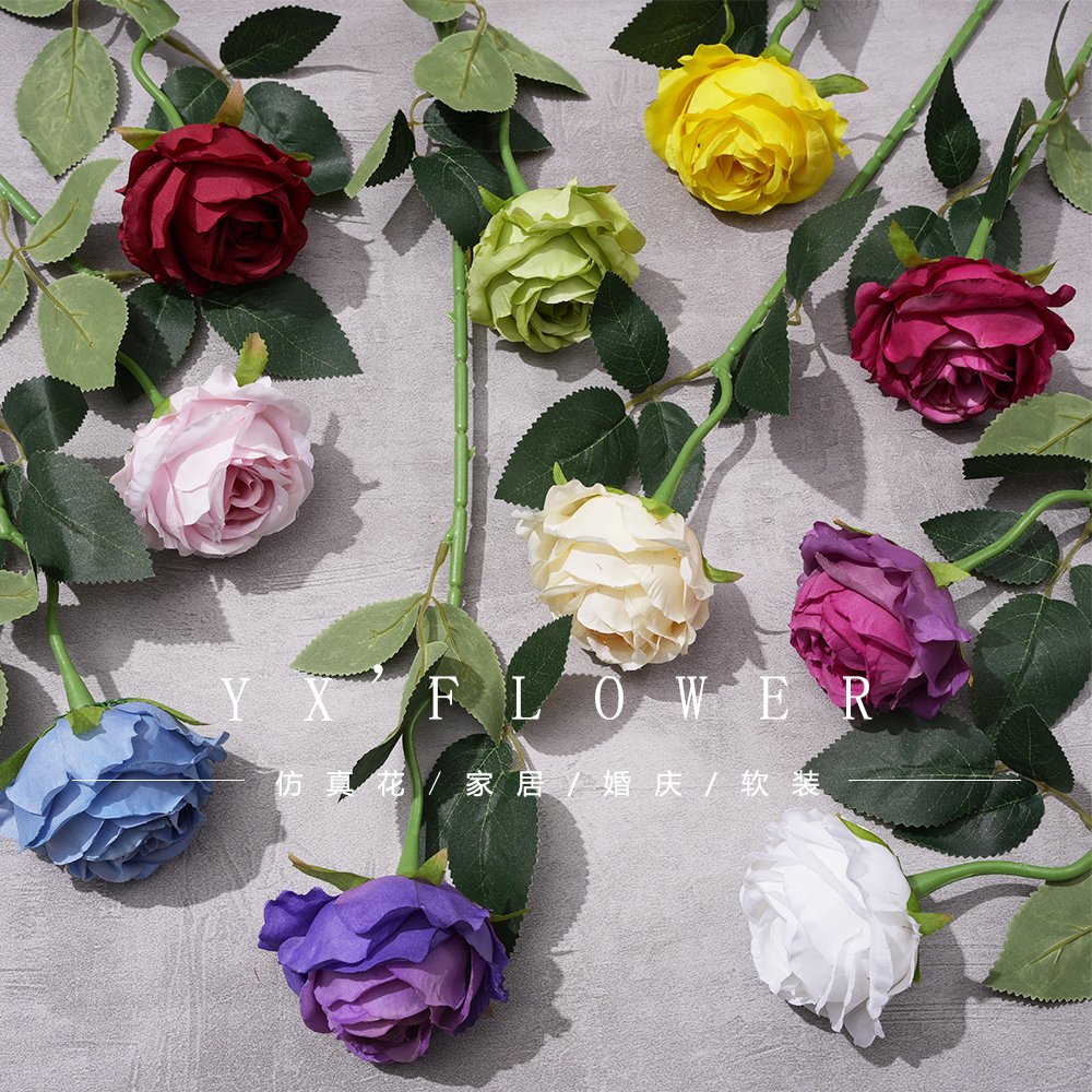 Single dream rose factory direct silk flower wedding home decoration decoration silk flower simulation decoration flower