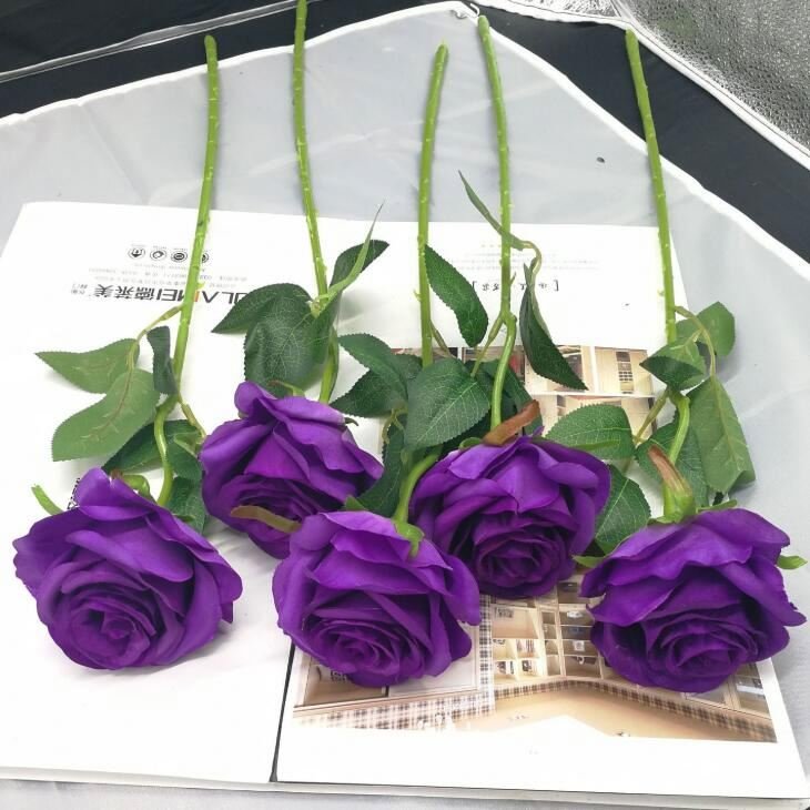 Single wedding living room home decoration simulation plastic dried flower bouquet rose artificial flowers