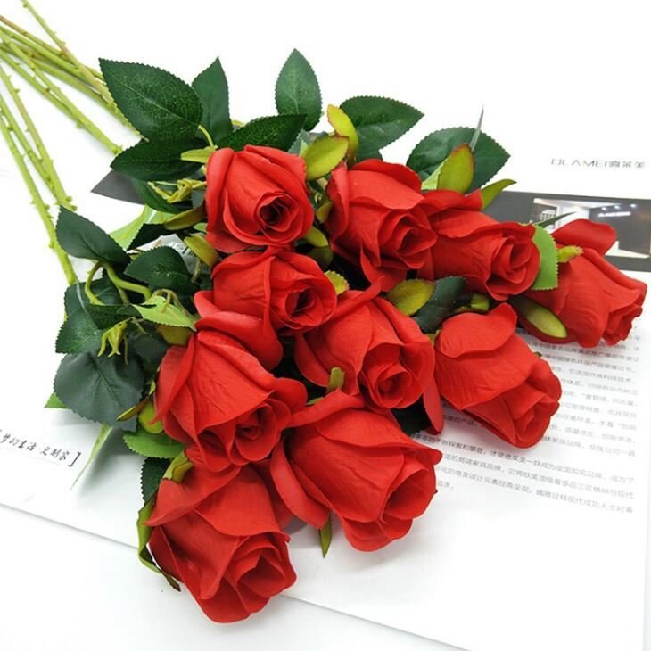 Single wedding living room home decoration simulation plastic dried flower bouquet rose artificial flowers