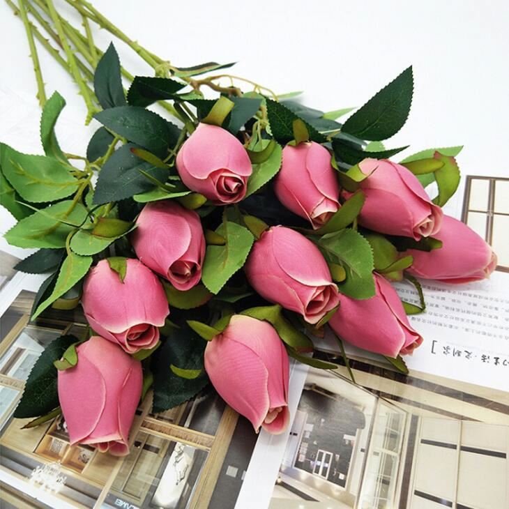 Single wedding living room home decoration simulation plastic dried flower bouquet rose artificial flowers