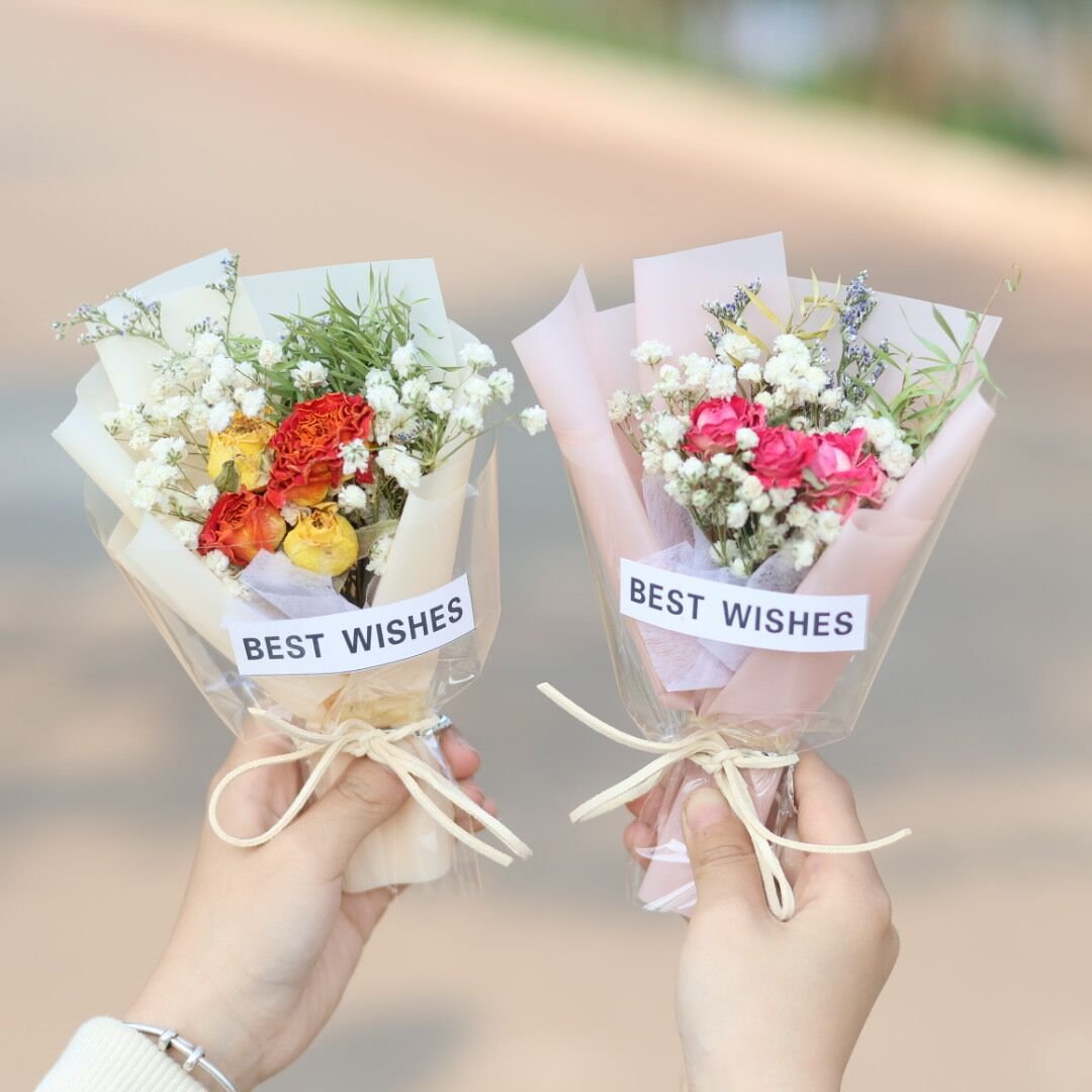 DREA Refrigerator Car Interior decoration Flowers natural pressed mini Valentines dried flower arrangement wholesale