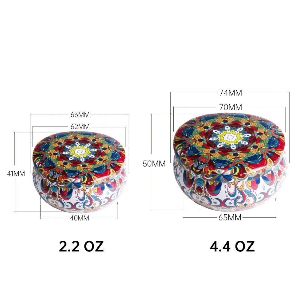 Hot Sales Custom Private Label Hand Made Home Fragrance Tin Candle Candle Gift Set 4 Pack with Dried Flowers Scented Candles