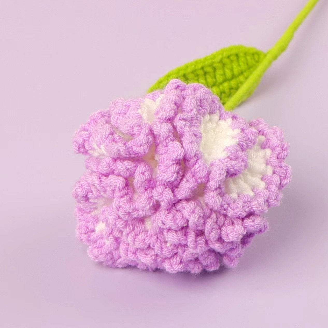 Wholesale Handmade Carnation Knitted Flower Crochet Flower Bouquet for Gift and Home Decoration