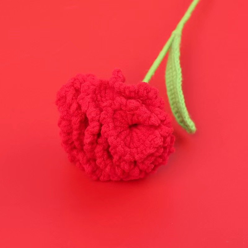 Wholesale Handmade Carnation Knitted Flower Crochet Flower Bouquet for Gift and Home Decoration