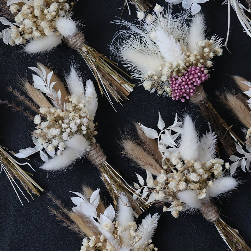 New product ideas 2023 factory direct supply custom corsage wedding flower brooch dried flower purple corsage wedding corsage