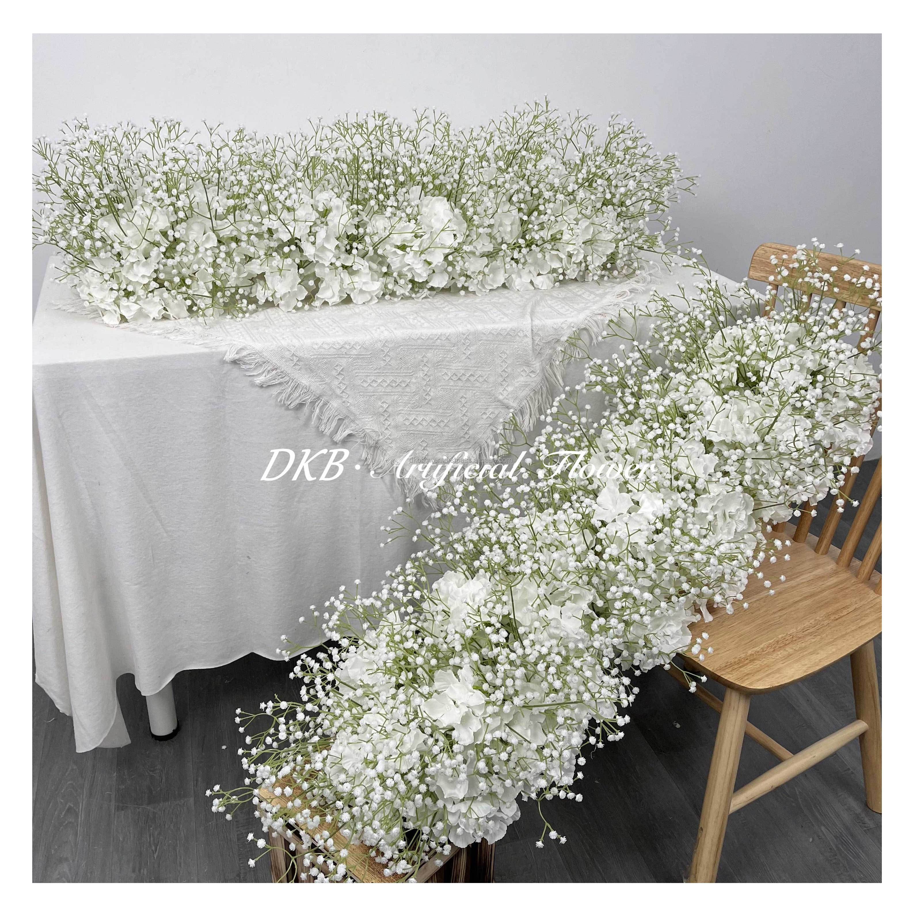 DKB new wedding table baby breath flowers floral ball runner for aisle runner