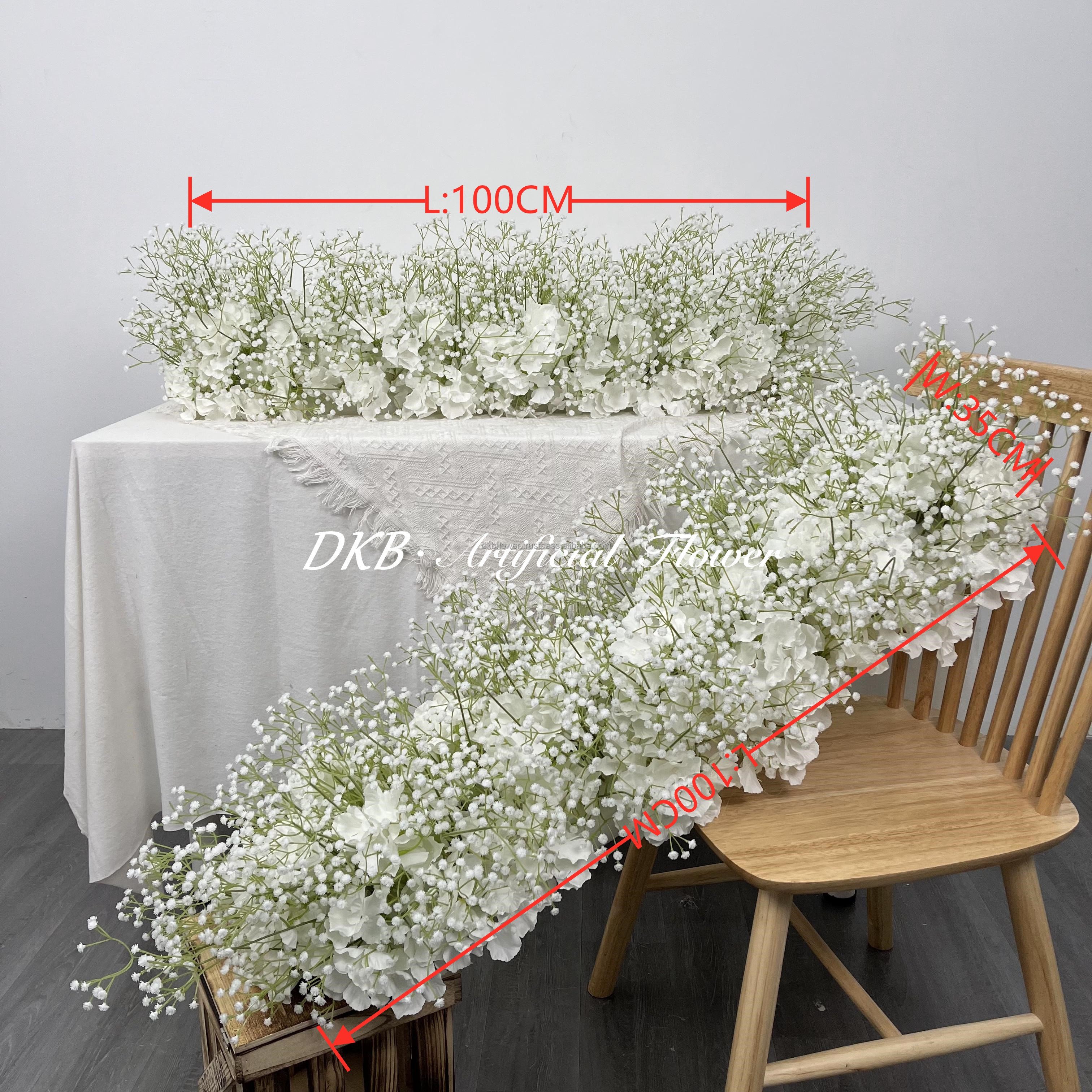 DKB new wedding table baby breath flowers floral ball runner for aisle runner