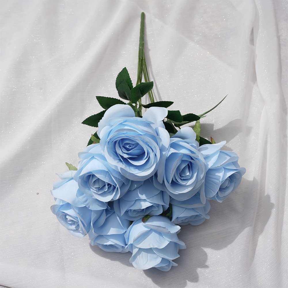 9 happy rose new style bunch of roses European indoor window soft mounted silk flower foreign trade wholesale simulation flower