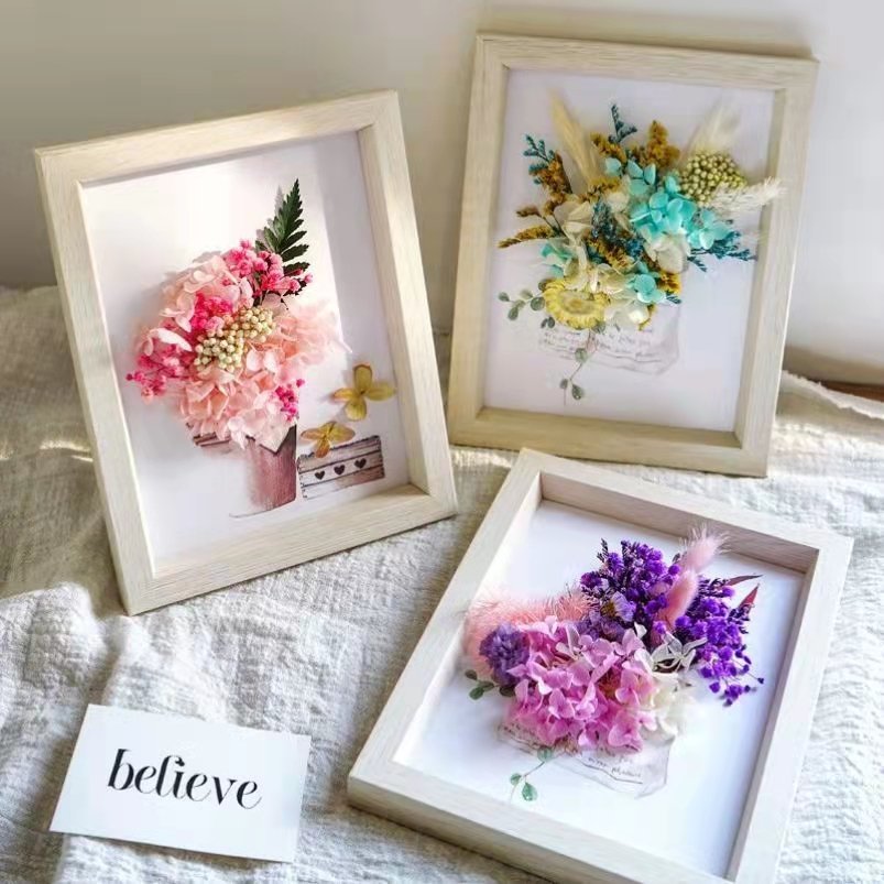 Hot Selling Preserved flowers frame DIY dried flowers frame ornament eternal flowers frame