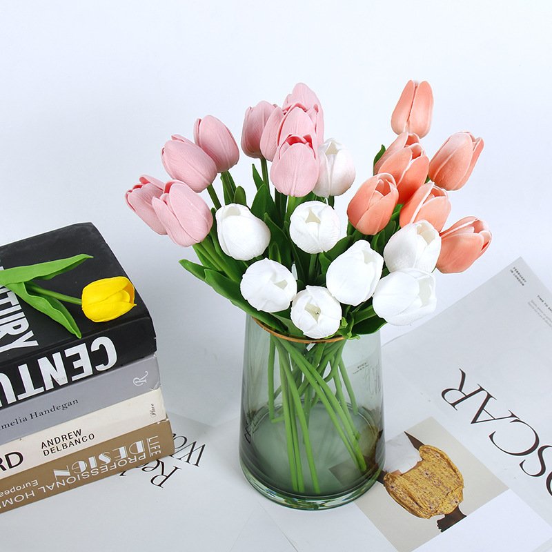 AYOYO Wedding artificial flower bouquet shooting props, home and living room decoration Tulip artificial flower