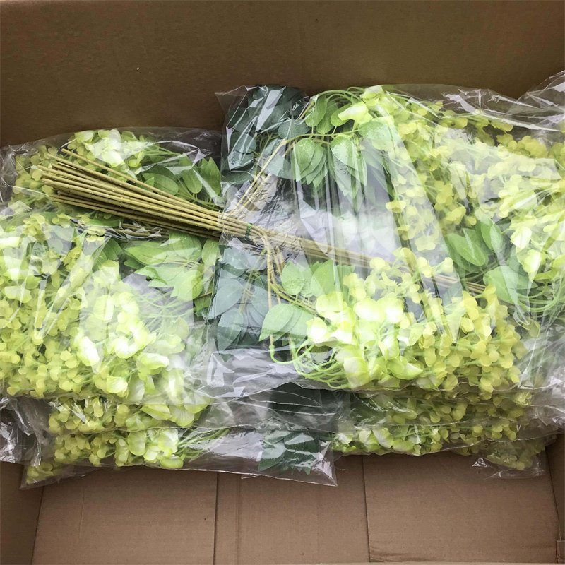 3.6 Feet Colorful White Wisteria Vine Wedding Hanging Dried Silk Flowers Garland Home Wedding Decor Artificial Decorative Flower