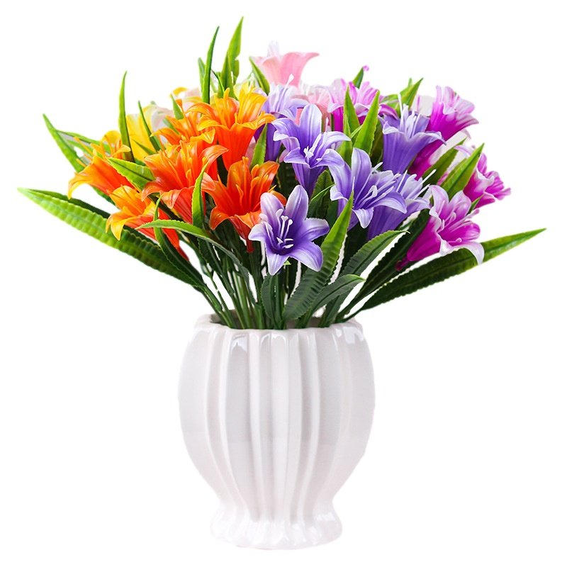 Water Grass Lily Simulation Flower Water Grass Plastic Bouquet Small Handle Bundle Wedding Decoration Flower