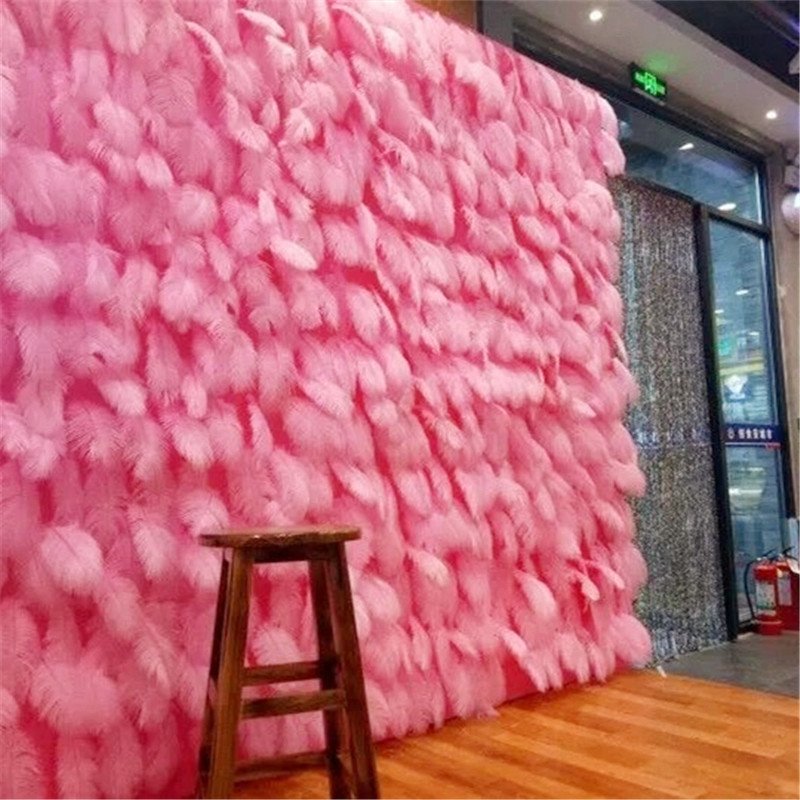 Ostrich feather background decoration flower wall backdrop feather wall for wedding/home decoration customized size wall