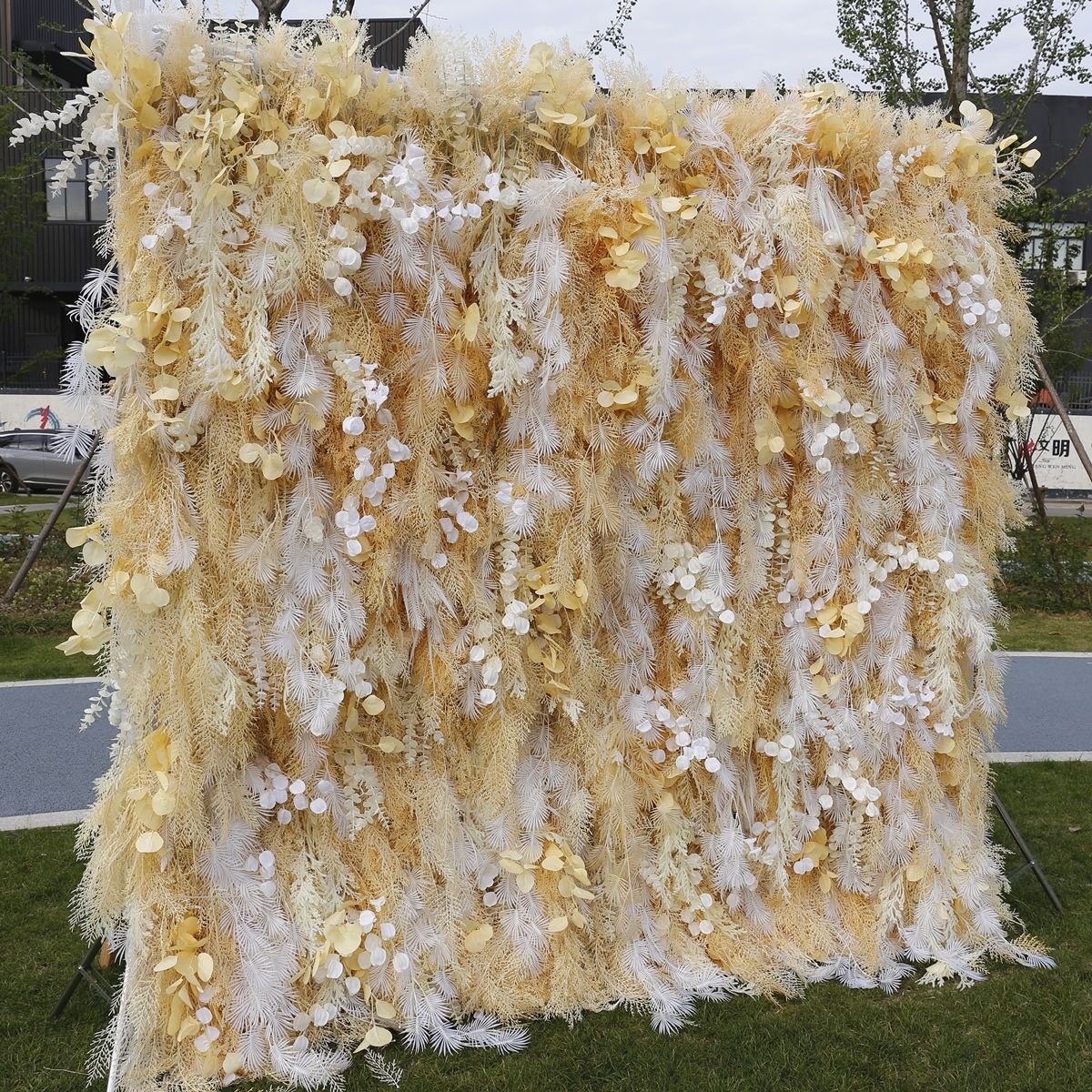 Ostrich feather background decoration flower wall backdrop feather wall for wedding/home decoration customized size wall