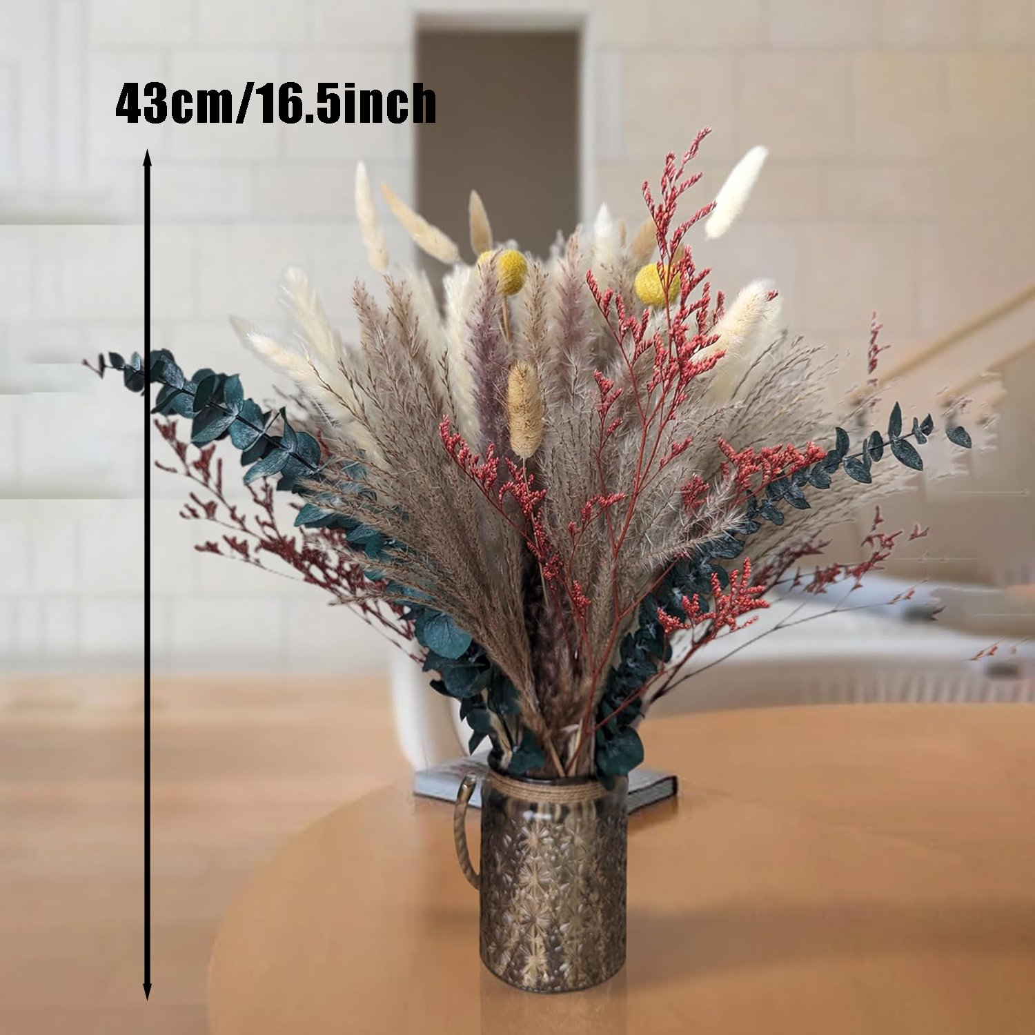 Flowers Orange Pampas Grass Fall Decor Fluffy Dried Flower Bouquet Dry Pompas Fall Decorations for Home Pampas