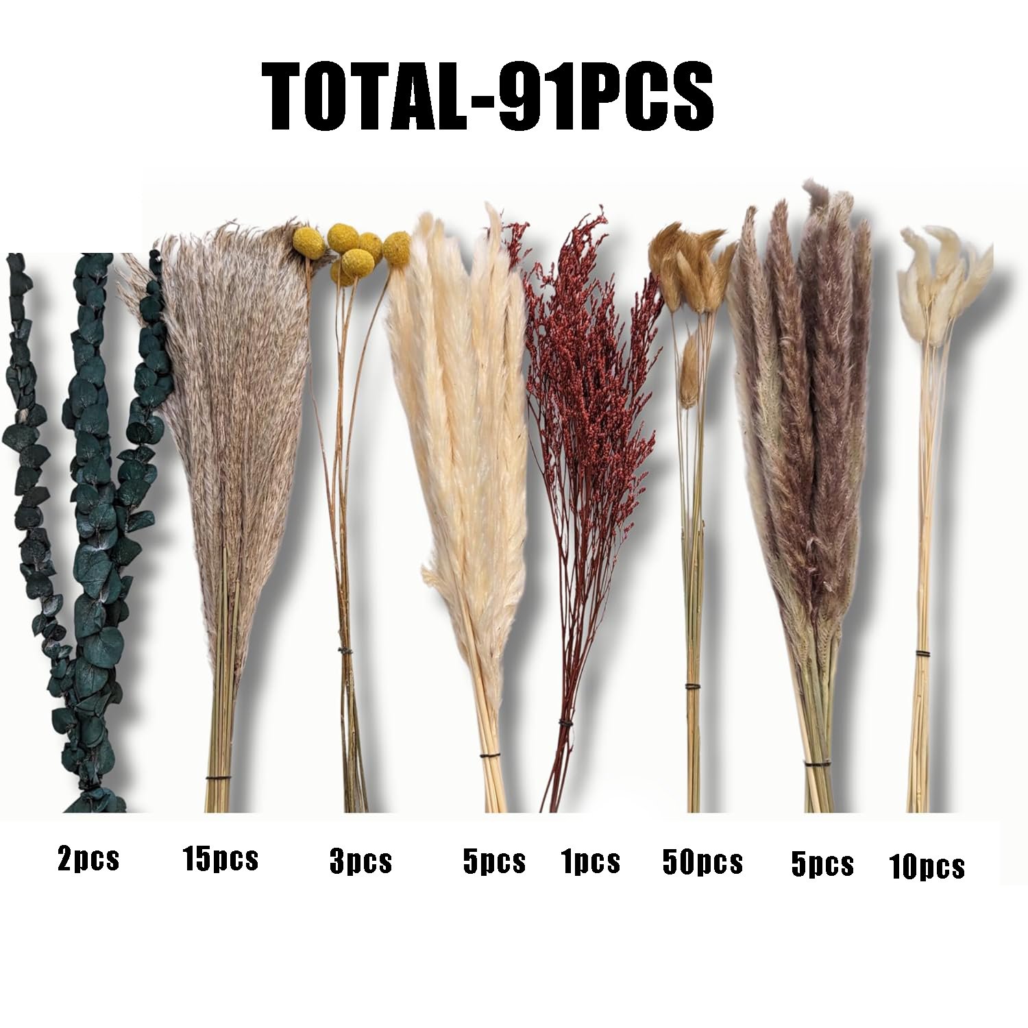 Flowers Orange Pampas Grass Fall Decor Fluffy Dried Flower Bouquet Dry Pompas Fall Decorations for Home Pampas