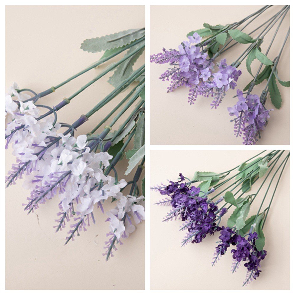 Length 33cm 10 Lavender Artificial Flowers Wall Dried Plants & Flowers for Wedding Home Outdoor & Party Decorations