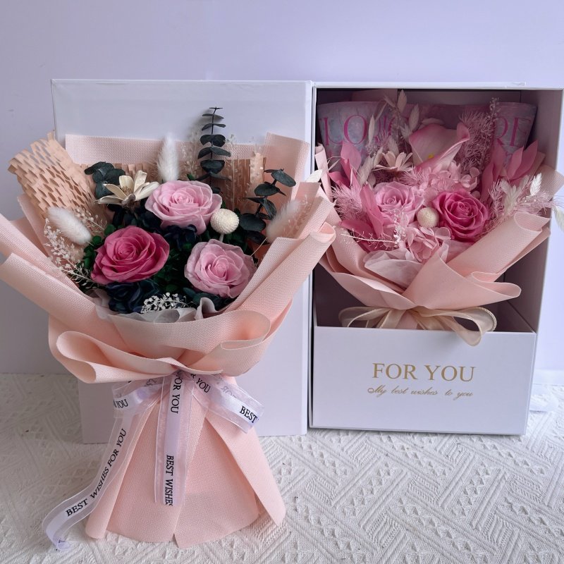 wholesale dry eternal preserved rose natural real flowers bouquet handmade gift