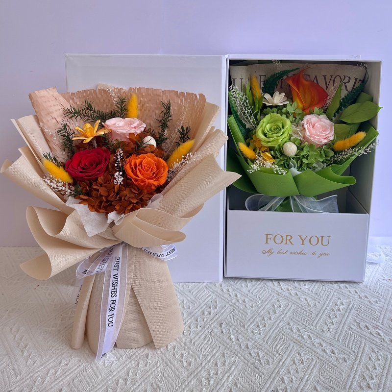 wholesale dry eternal preserved rose natural real flowers bouquet handmade gift