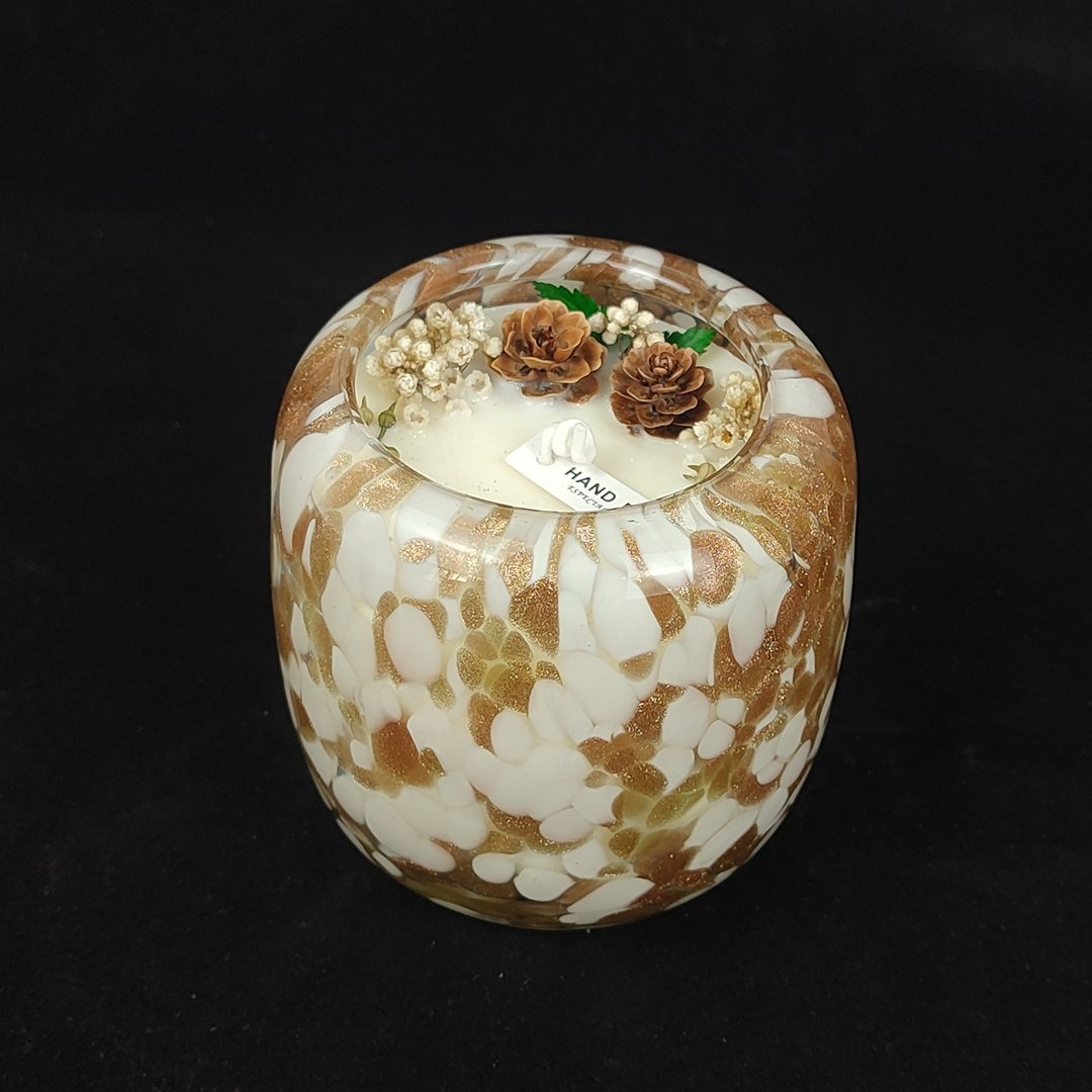 Custom luxury dried flowers scented candles in handmade Creative gold vases