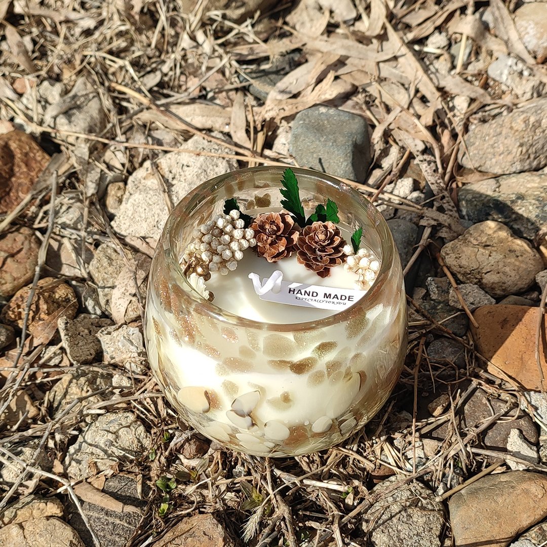 Custom luxury dried flowers scented candles in handmade Creative gold vases