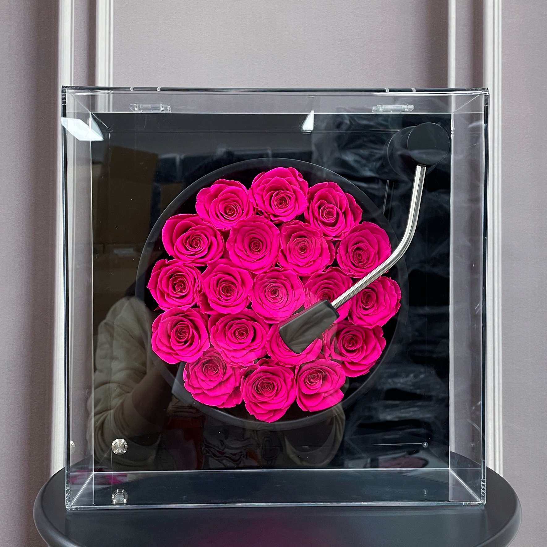 Valentine's Day gift Gift Everlasting Eternal rose bluetooth speaker Immortal Preserved Flower Phonograph with Preserved Flower