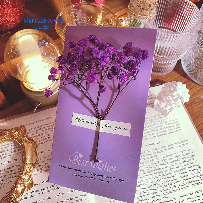 Peru trending products for party message cards Christmas and Valentine's Day Creative handmade dried flowers 3d greeting card