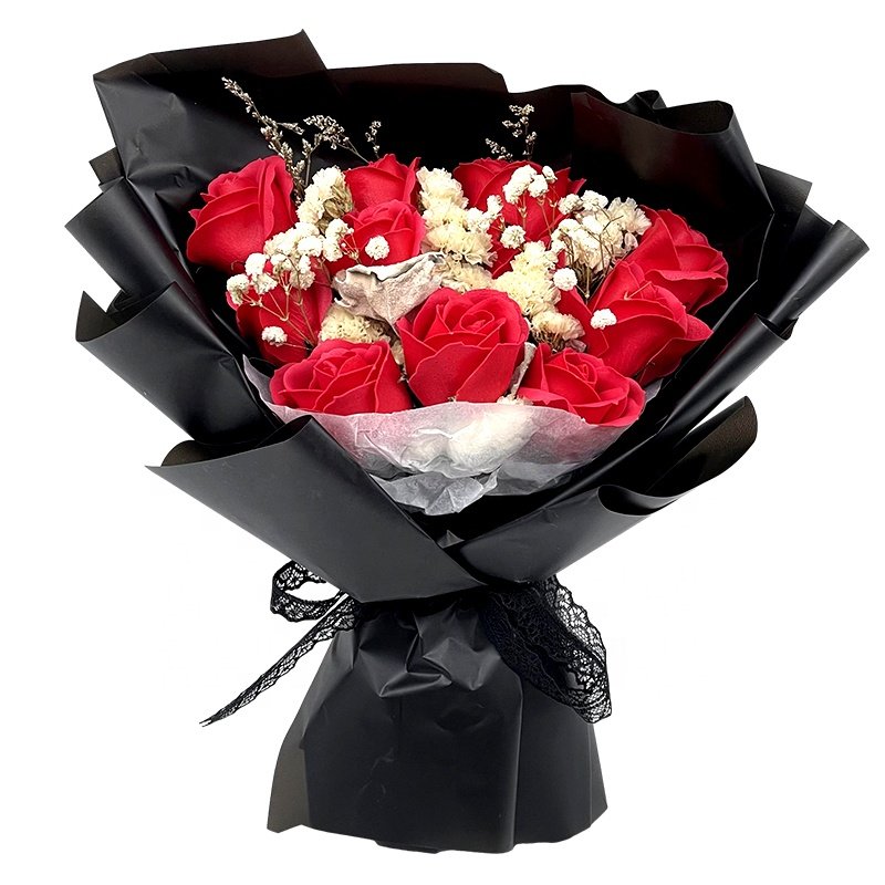 Valentines day gift 11 Soap rose Rose gift box Dried flowers decoration artificial rose create soap flower bouquet